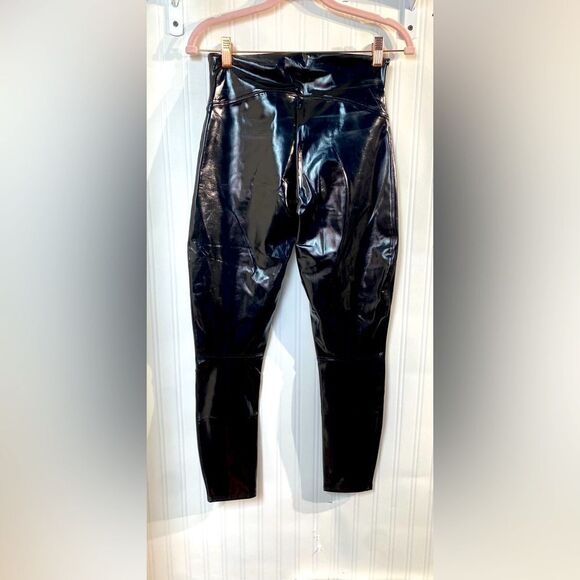 SPANX Black Glossy Leggings High-Waisted Size M - Picture 5 of 5